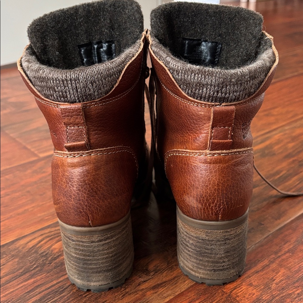 Bullboxer Catherine Brown Leather Lace-Up Boots Sz 39 (9 US equivalent) Lug Sole - Picture 2 of 10